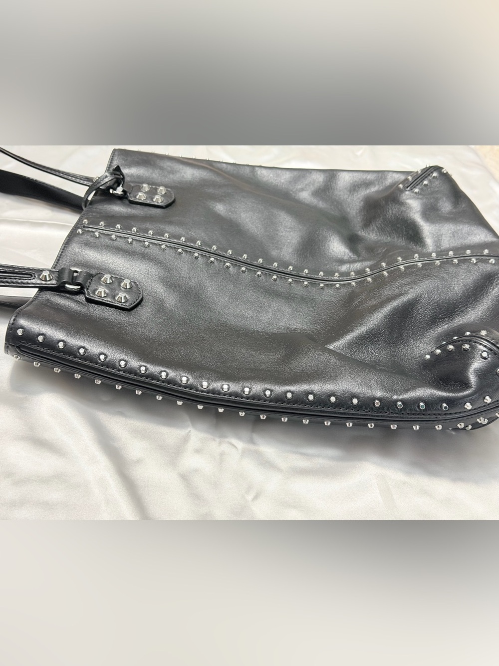 Michael Kors Astor Re- Edition 2004- Black Studded Leather Tote - Picture 7 of 15